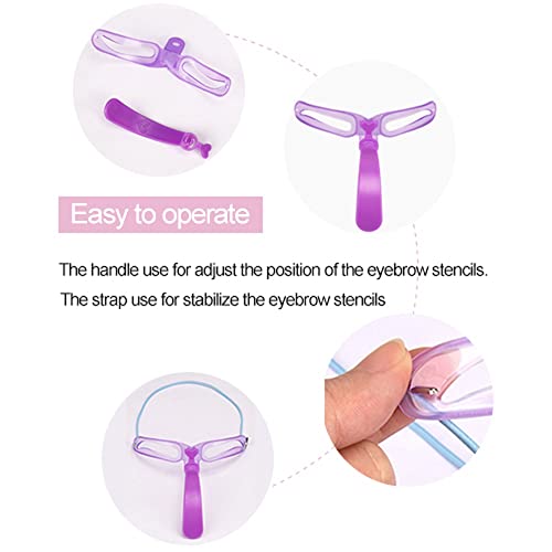 Amariver Eyebrow Stencil Kit - 8 Reusable Templates with Handle