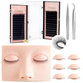 Eyelash Extension Practice Kit with Mannequin Head & 4 Replaceable Eyelids