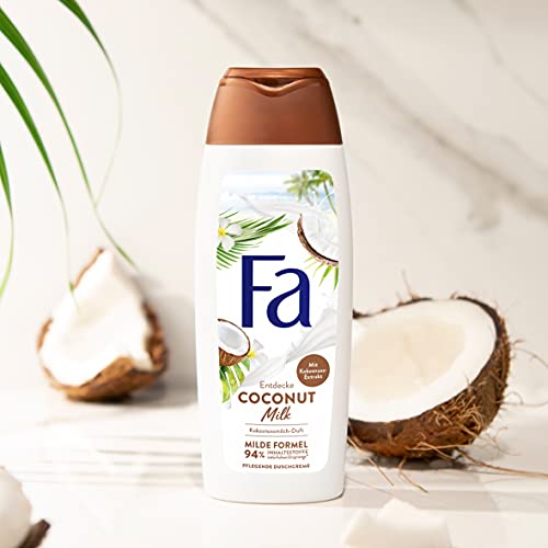 Fa Coconut Milk Nourishing Shower Cream with Natural Coconut Extract and Exotic Nourishing Fragrance of Coconut Milk 250ml