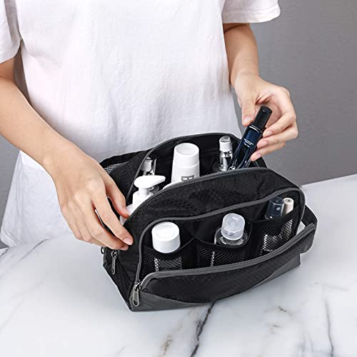 Gonex Black Travel Toiletry Bag for Men - Water Resistant Dopp Kit