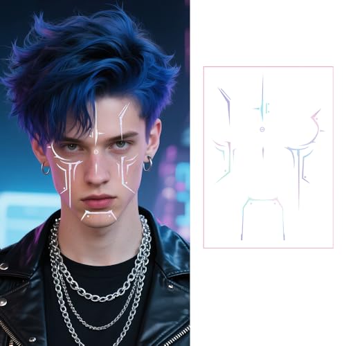 Purple Anime Temporary Tattoo – Waterproof Body Art (4 Pack)