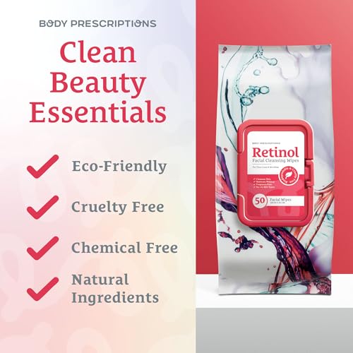 Body Prescriptions Retinol Makeup Remover Wipes, 100 Count