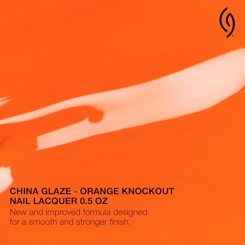 China Glaze Orange Knockout Neon Nail Polish – 0.5 fl oz