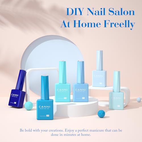 CANNI 6 Blue Shades Gel Nail Polish Set - 9ml UV LED Soak Off Gel