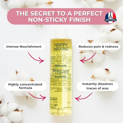Prepare Nourishing Oil 8.45oz - Pre-Wax Safety Barrier & Post-Wax Residue Remover - Minimizes Pain & Protects Skin - Conditioning Jasmine Scented Oil for Hard Wax - Vegan & Paraben-Free