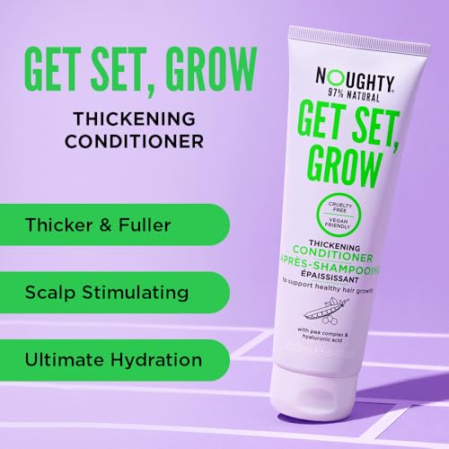Noughty 97% Natural Get Set Grow Hair Thickening Conditioner, Green Robusta Coffee Beans and Piroctone Olamine to Optimise Scalp Health, Stimulate Roots and Promote Hair Growth 250ml
