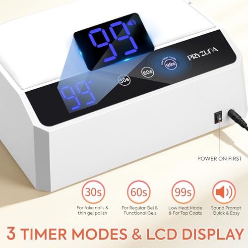 UV LED Nail Lamp, 120W UV Light for Gel Nails with 69 Beads, Fast Curing Professional Nail Dryer for Gel Polish, Two-Hand Design, Detachable Arm Rest Base, Sensor, 3 Timers for Fingernails & Toenails