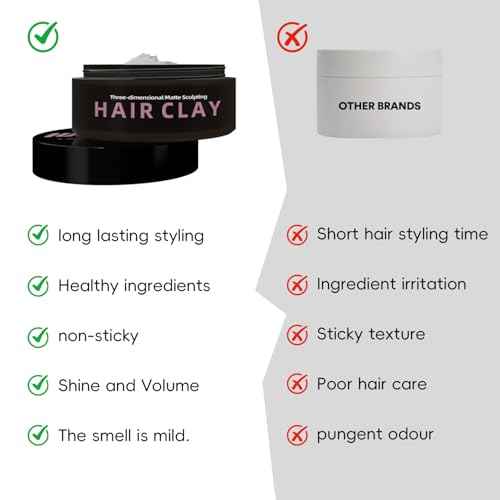 Men¡¯s Hair Clay Matte Pomade, Super Hold Long Lasting Style, Shine And Moisturising, Matte Finish Pomade for All Hair Types