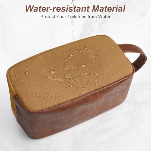 Ezday Brown Medium Water-Resistant Travel Toiletry Bag with Hanging Organizer