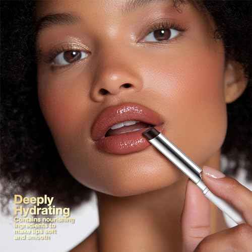 Brown Honey Butter Lipstick Tinted Lip Balm, Shine Moisturizing Plumper Lipstick for Women, Natural Nourishing Hydrating Lip Gloss Stain for Dry Lips, Lightweight Lip Liner Care Makeup, Vegan