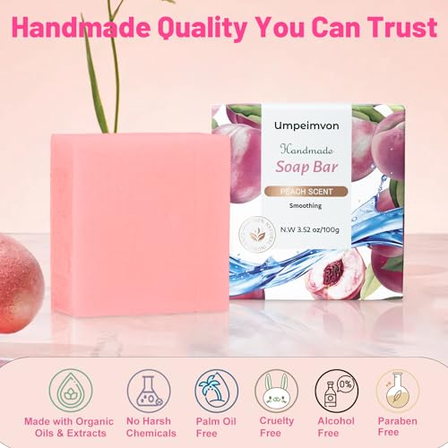 Umpeimvon 3 Pack Natural Bar Soap for Women & Men, Handmade Soap Organic Soap Bar for Face Body, Bar of Soap Body Bath Soap Bars Cleansing & Moisturizing