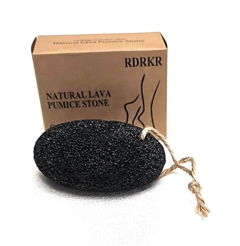 RDRKR Pumice Stone Foot and Hand Scrubber - Natural Lava Stone for Callus Remover, Foot Exfoliation, Hand Scrub, Pedicure Tool, Dry Skin Remover, Promote Healthy Foot and Hand Care (Black)