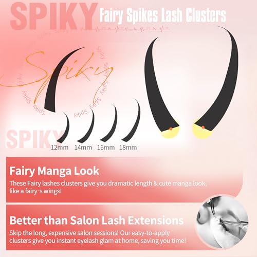 EYDEVRO Lash Clusters Kit 100D Volume Lash Clusters with Spikes Wispy Cluster Eyelash Extensions Kit Mega Volume Lash Extension Kit Spiky Individual Lashes Faux Mink Spikes Eyelash Clusters