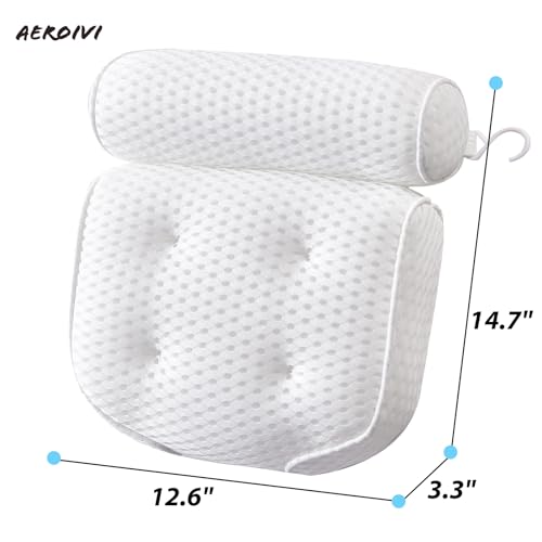 AEROiVi Bath Pillow - Neck & Head Support with 6 Suction Cups