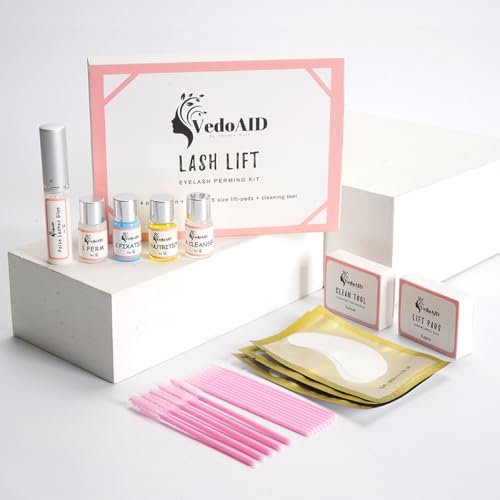 2026 VedoAID New Upgraded EyeLash Lift Kit Eyelash Extension Kit Eyelash Perm Kit, Eyelash Lifting & Eyelash Curling Includes Eye Shields, Pads, Accessories, Easy for Beginner,Achieve Salon-Quality