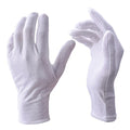 12 Pairs of White Cotton Gloves for Eczema, Crafting, & Inspection