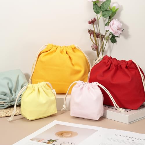 uxcell 2-Pack Canvas Drawstring Makeup Bags - Travel Cosmetic Organizers