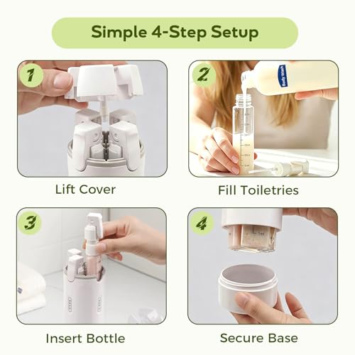 4-in-1 Travel Dispenser Bottle - Leakproof Portable Containers (2 Pack)