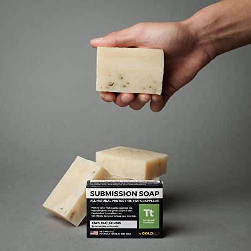 Premium Tea Tree Oil Soap - USA Made Bar Soap for BJJ, Jiu Jitsu, Wrestling, and Grappling (Single 4 Ounce Soap Bar, Classic Tea Tree)