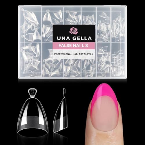 UNA GELLA Short Almond Gel Nail Tips Half Cover A0-Short Almond