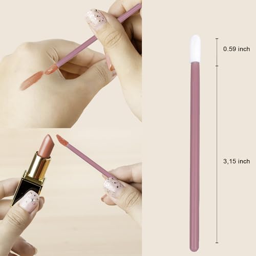 Pink Disposable Lip Applicators Set - 100 Pcs Lip Gloss & Lipstick Wands