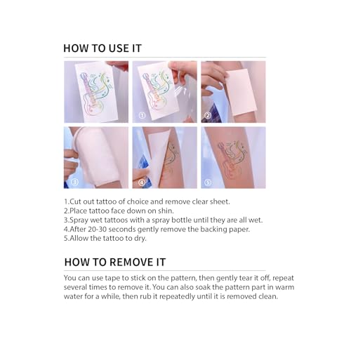 10 Sheet Music Note Temporary Tattoos,Cute Music Notes Tattoos Stickers for Birthday Party Supplies Favors, Waterproof Fake Instrument Note Tattoo for Women Body Art Decor Q857
