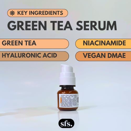 Clarifying Green Tea Hyaluronic Acid Serum for red light therapy with Niacinamide - Skin Repairing and Clarifying Face Serum