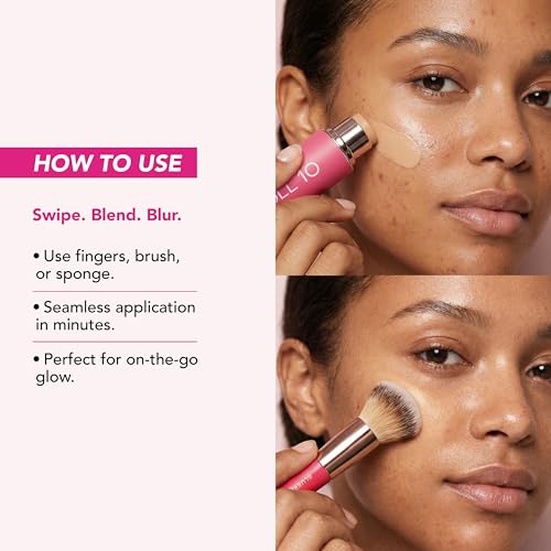 DOLL 10 Peptide Blur Stick Foundation for Mature Skin - Light/Medium