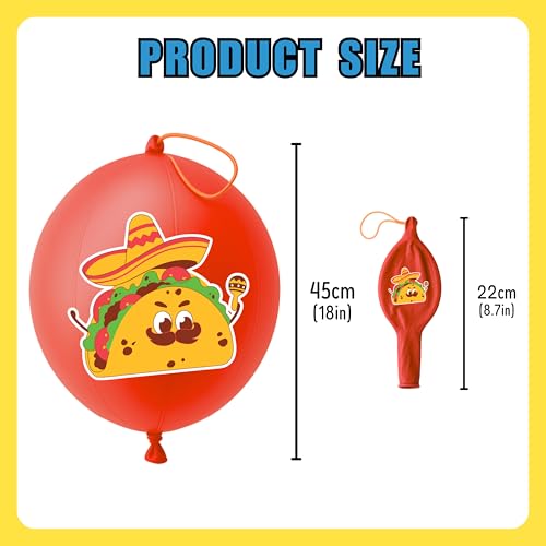Taco Party Favors 72-Piece Set - Balloons & Tattoos