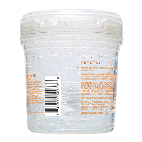 Strong Hold Water-Based Hair Gel for All Hair Types - Adds Shine & Body - 8 oz