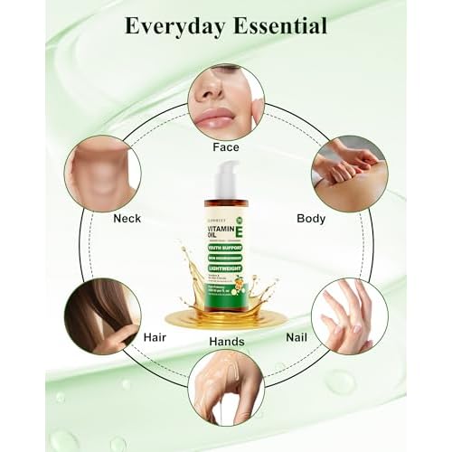 16 Floz Pure Vitamin E Oil For Scars, Organic vit e Nail Oil for Face, Skin, Body and Hair, Nourish Dry Skin, Maintain Youthful, Antioxidant, Fade Scars LIGHTWEIGHT - 500ml