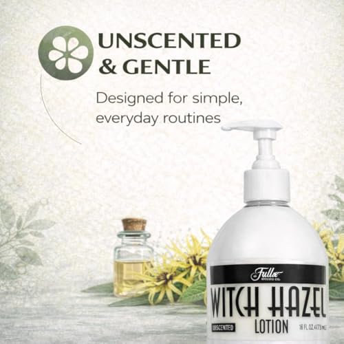 Fuller Witch Hazel Lotion, Unscented ? 16 fl oz | Lightweight Daily Moisturizing Lotion with Witch Hazel Extract | Gentle Formula for All Skin Types (16 Oz, Unscented)