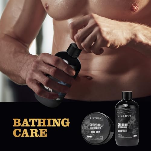 Fathers Day Gifts for Men - Luxury Bath & Beard Gift Set for Men, Bath & Body Care Kit for Him with Beard Wax | Valentines Day, Christmas, Birthday, Spa Kit Travel Bag Gift for Dad