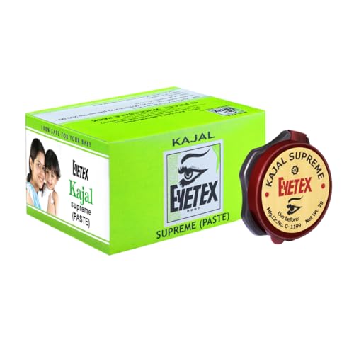 Eyetex Kajal Supreme Paste - Black, All Natural, Pack of 10