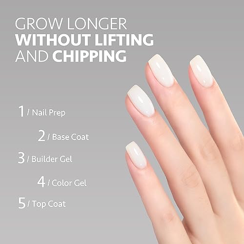 GAOY Builder Gel for Nails - 16ml Milky White Nail Extension Hard Gel