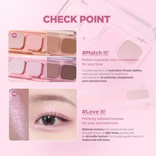 lilybyred Mood It Palette | 4-Shade Korean Eyeshadow Palette, Pre-Matched Personal Tone, Soft Blending, Buildable Coverage, Matte & Shimmer Finish, Daily Wear, Compact Size, 0.10 oz. (04 Attention It)