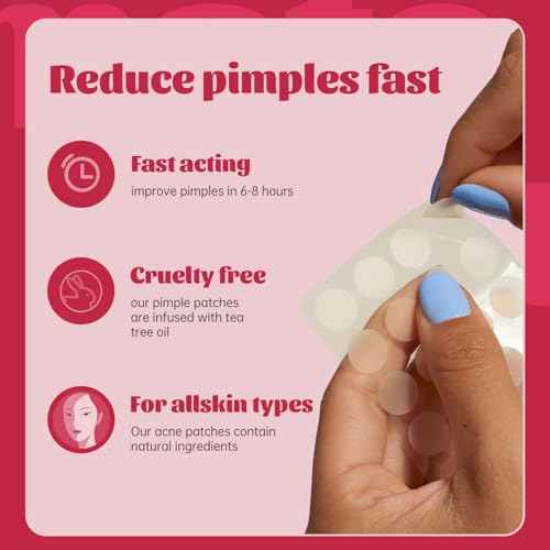 194pc Pimple Patches (192+2 Patches),3 Size with 2 Nose Hydrocolloid Acne Patches with Tea Tree Oil