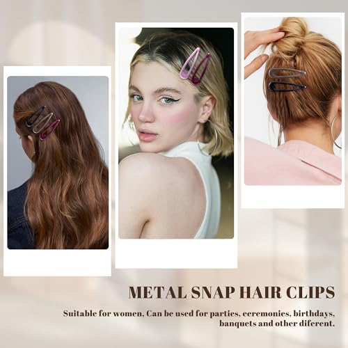 Snap Hair Clips Water Drop Design for Women, 12-Piece Set