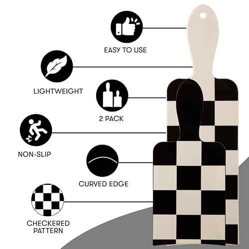 FRAMAR Checkered Balayage Board and Paddle Set - Long and Short Foil For Highlights, Highlighting Board, Hair Salon Supplies, For Enhanced Precision - 2 Pack - Cream and Black