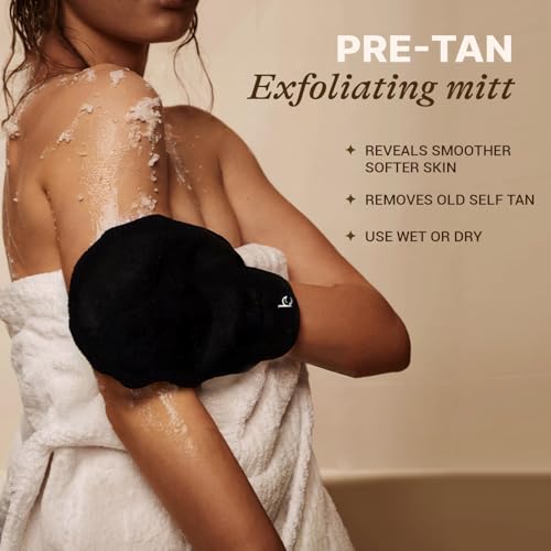 Self Tanning Mitt Applicator Set ? 3-in-1 Velvet Mitts, Exfoliating Glove & Face Body Tanner Mitts for Streak-Free Tan, Reusable Self Tanner Mitt Kit for Lotion, Mousse & Spray