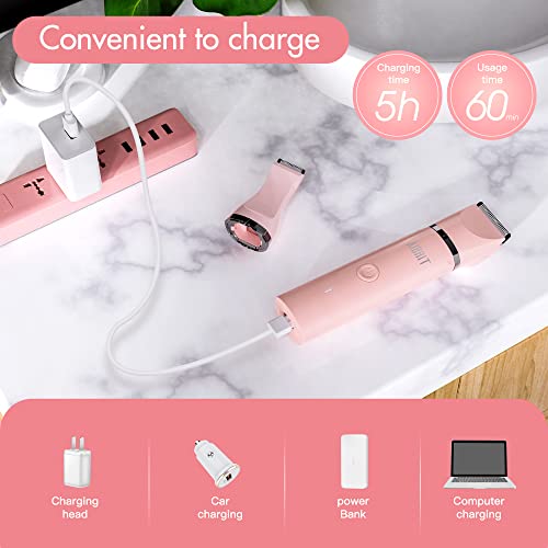 AIBRIT PRO Electric Bikini Trimmer for Women - 2-in-1 Wet & Dry Hair Removal