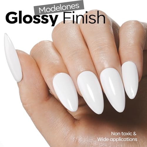 Modelones White Gel Nail Polish - 15ml Soak Off UV/LED French Manicure