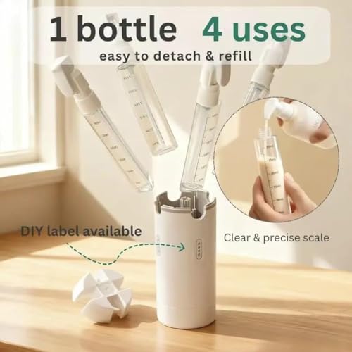 4-in-1 Travel Dispenser Bottle Set - Leakproof 30ML Toiletry Containers