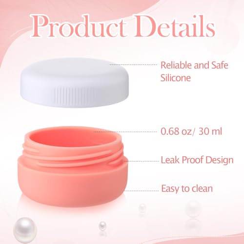 8 Pack 30ml Silicone Travel Cream Jars with Lids