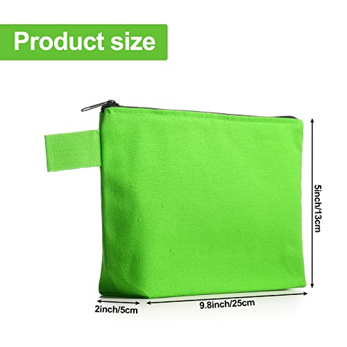 30 Pieces Travel Makeup Bags Canvas Cosmetic Bags Bulk Multipurpose Small Makeup Pouch with Zipper Plain Blank Toiletry Bag DIY for Women Teens, Assorted Colors
