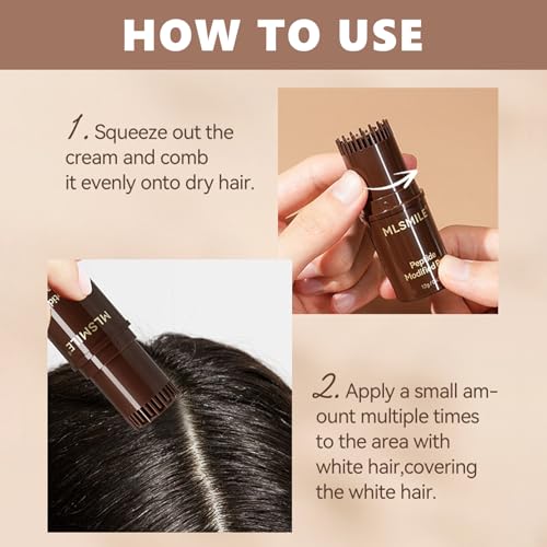 2-in-1 Hair Root Touch Up Stick, Waterproof Gray Hair Cover