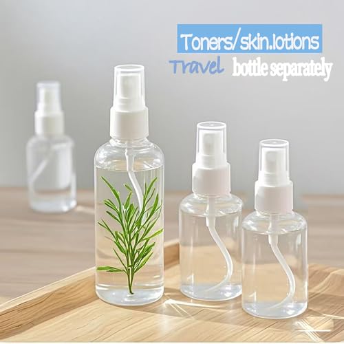 4-Pack Clear Travel Spray Bottles Leakproof for Face Hair Toner