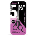 Professional 5.5 Inch Stainless Steel Hair Cutting Shears - Ergonomic Barber Scissors with Finger Rest - Silver (Pack of 1)