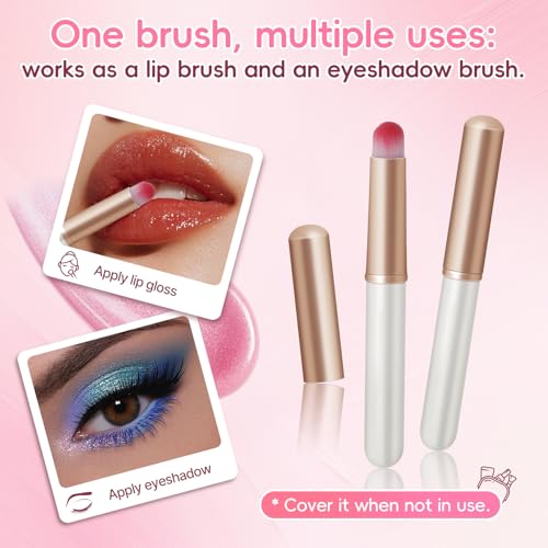 Round Lip Brush Set with Soft Bristles for Precise Lip Application