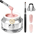 Nude Pink Hard Builder Gel Kit for Nail Extensions with Brush & Forms
